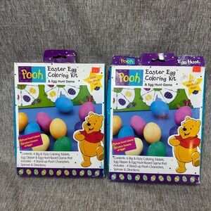 2 Winnie the Pooh Vintage Easter Egg Coloring Kit & Egg Hunt Game